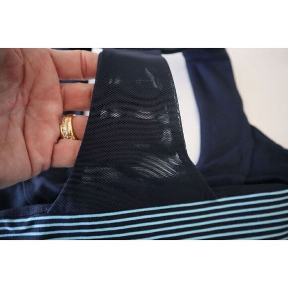 Lululemon Women's Sz 4 Navy/Teal Striped Scoop Neck Racerback Tank Top - Picture 7 of 9